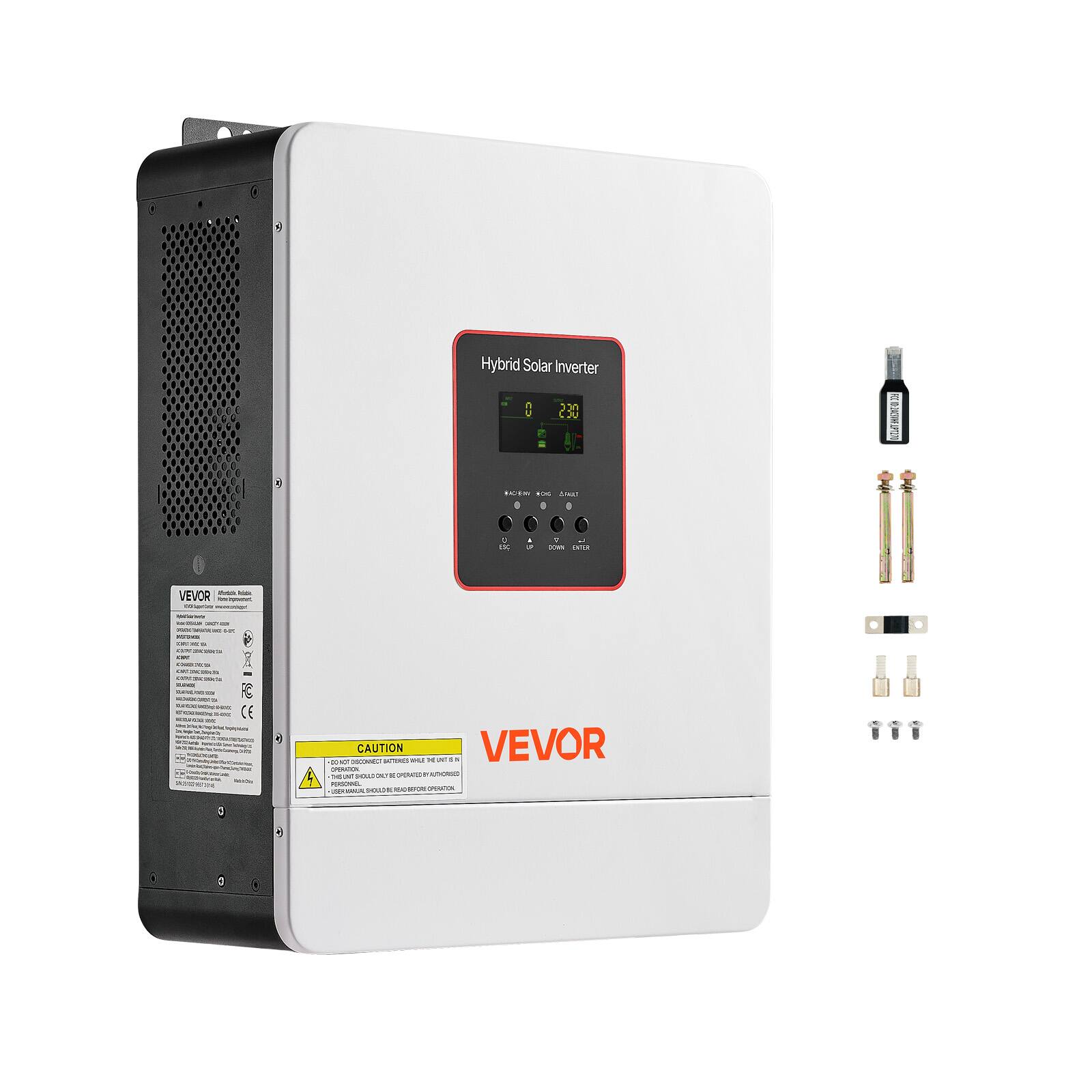 Hybrid Solar Inverter

FCC 10-24CSHHF.LPT270

IS

g - DOWN 

neo - VEVOR - ColorGar - 0 CANCA MP -

CHECK ORTIFICIDes

PECTORS

not DISCONNECT CAUTION hs DE DU VEVOR ORIMATION get BOLLDON = PRICE In nows STORAL -28 posted