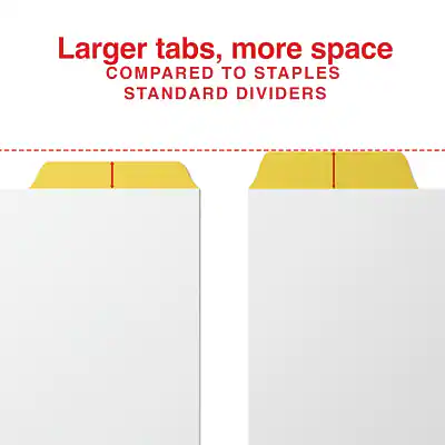 Paper Divide Rd Staples Large Tab Write & Erase Paper Dividers, 5 Tab, Multicolor ...