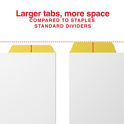 Staples Large Tab Write & Erase Paper Dividers, 5 Tab, Multicolor ...