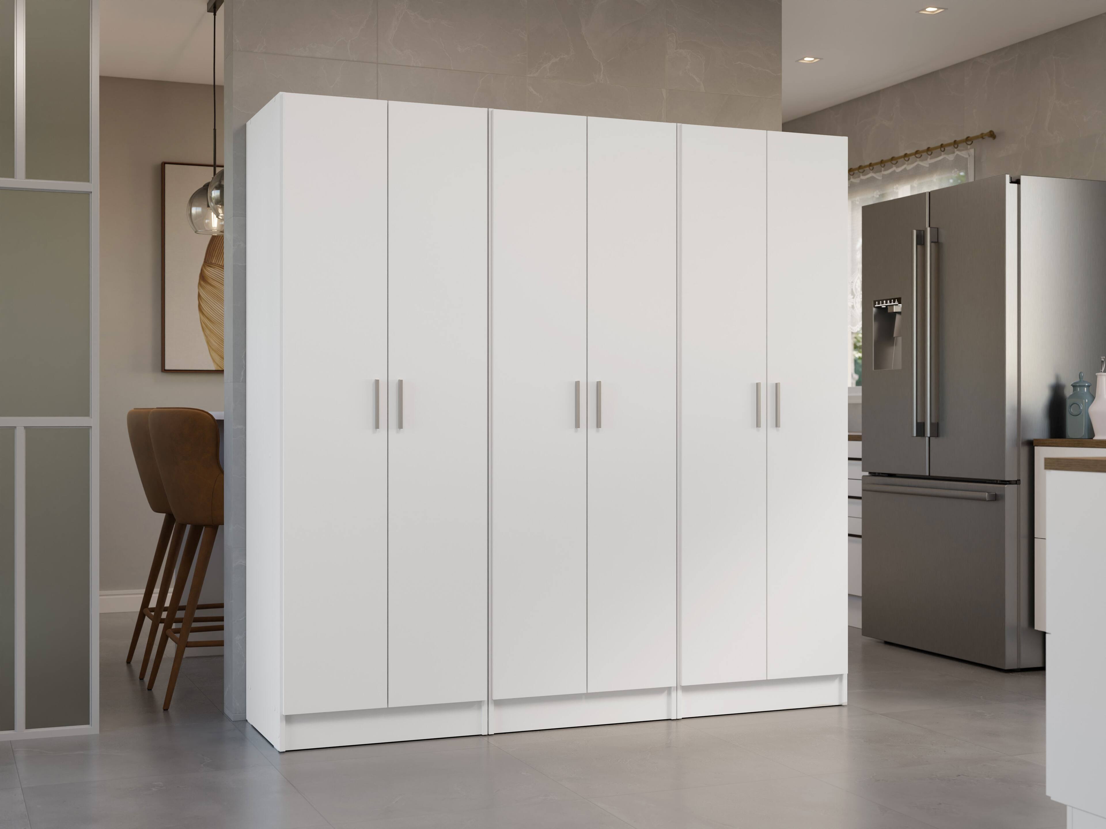 Alt View 5. Madesa - Madesa Kitchen Pantry Set Storage Cabinet 6 Doors 12 Utility Shelves 70"L Organization Unit for Kitchen - White - White.