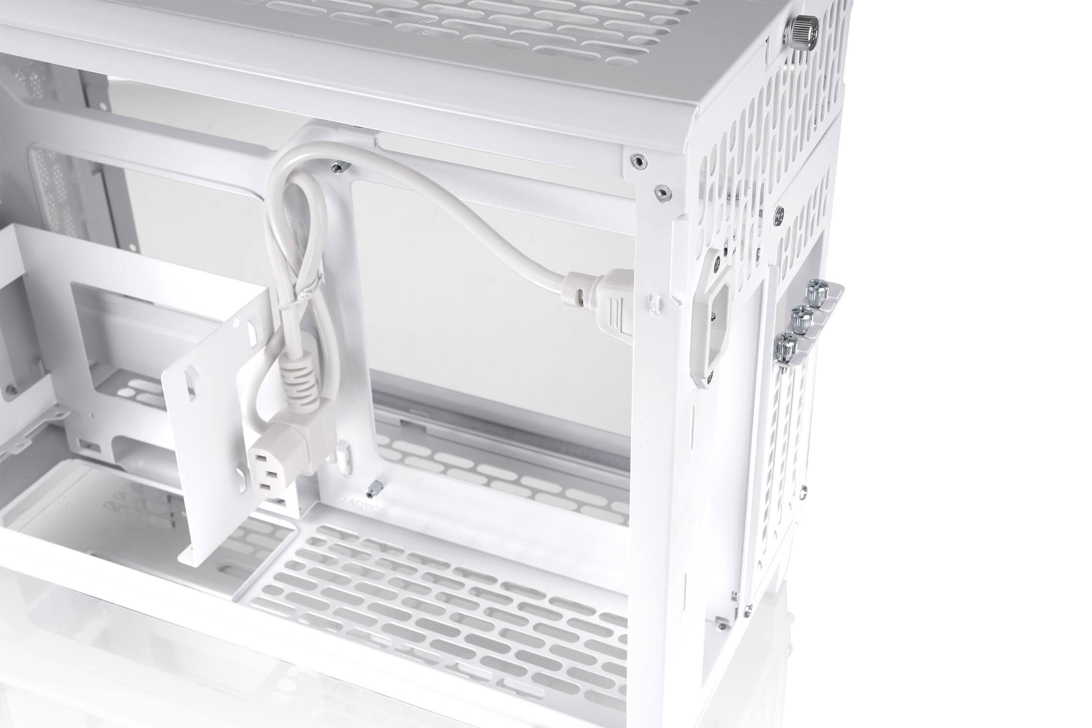 Alt View 4. Thermaltake - TR100 SFF mITX Mini Tower PC Case with PCIe 4.0 Riser Cable Included - Snow.