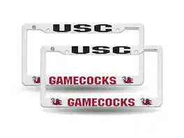 Rico Industries - University of South Carolina USC Gamecocks Raised Letter Plastic License Plate Frame - Set of 2 Frames - Multi