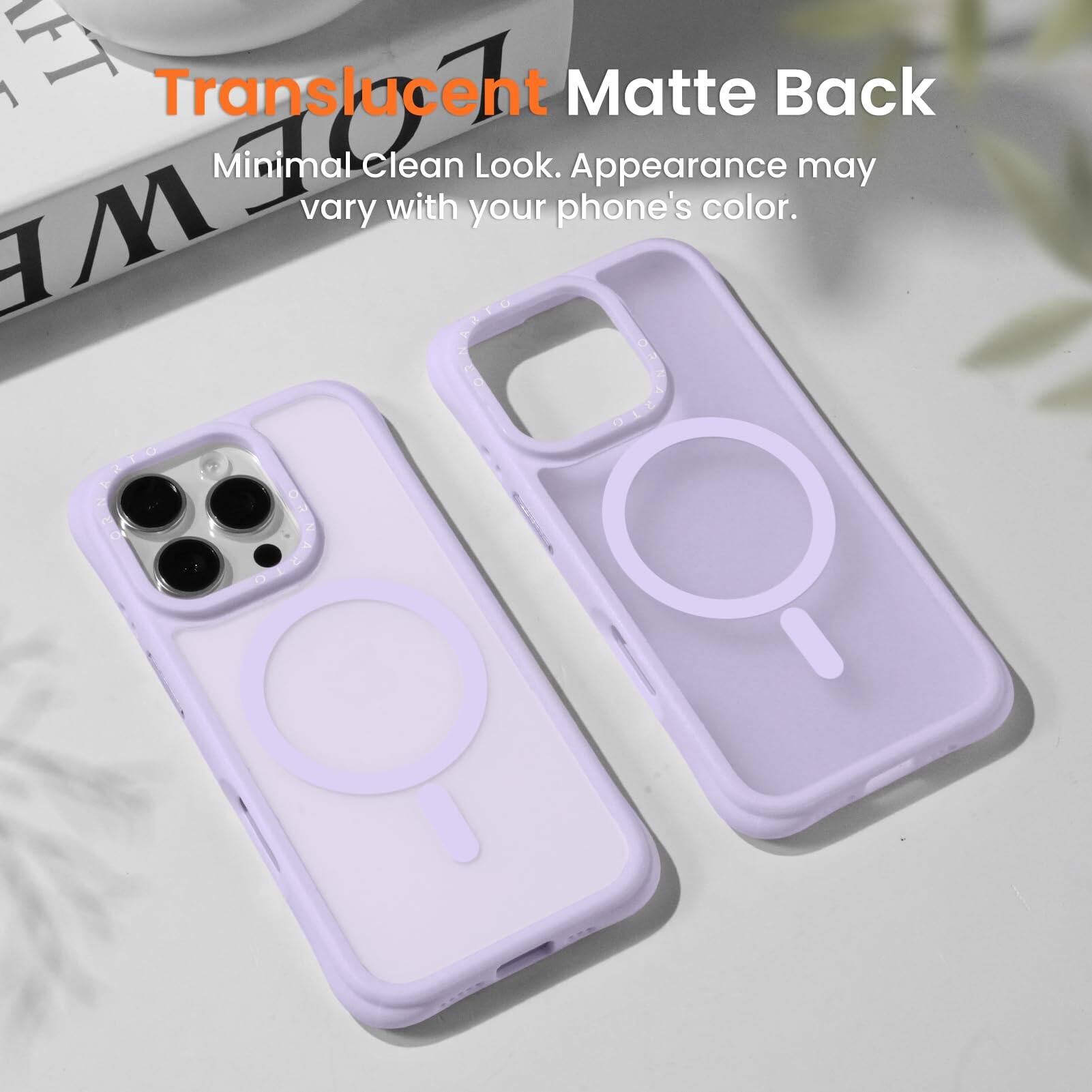 Translucent Matte Back  
Minimal Clean Look. Appearance may vary with your phone's color.