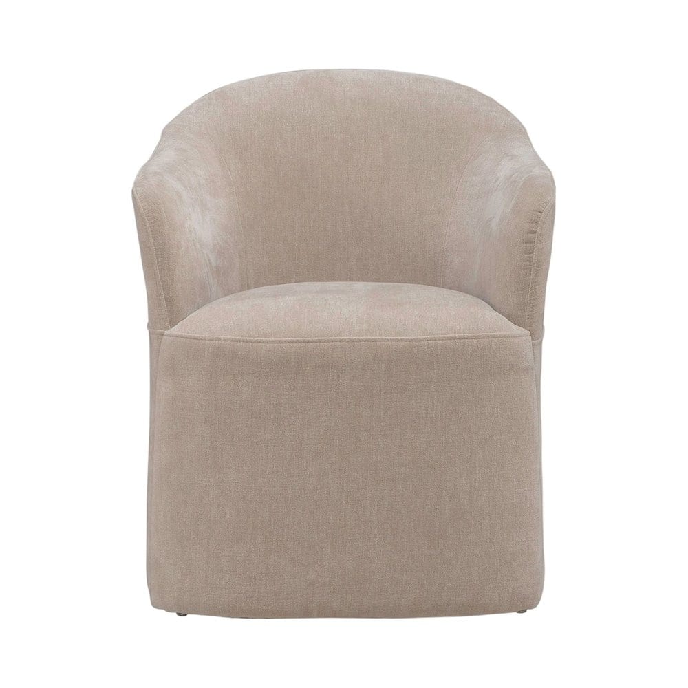 Liberty Furniture Industries - Accent Dining Chair with Castors - Squared Arm - Wicker Upholstry - Brown