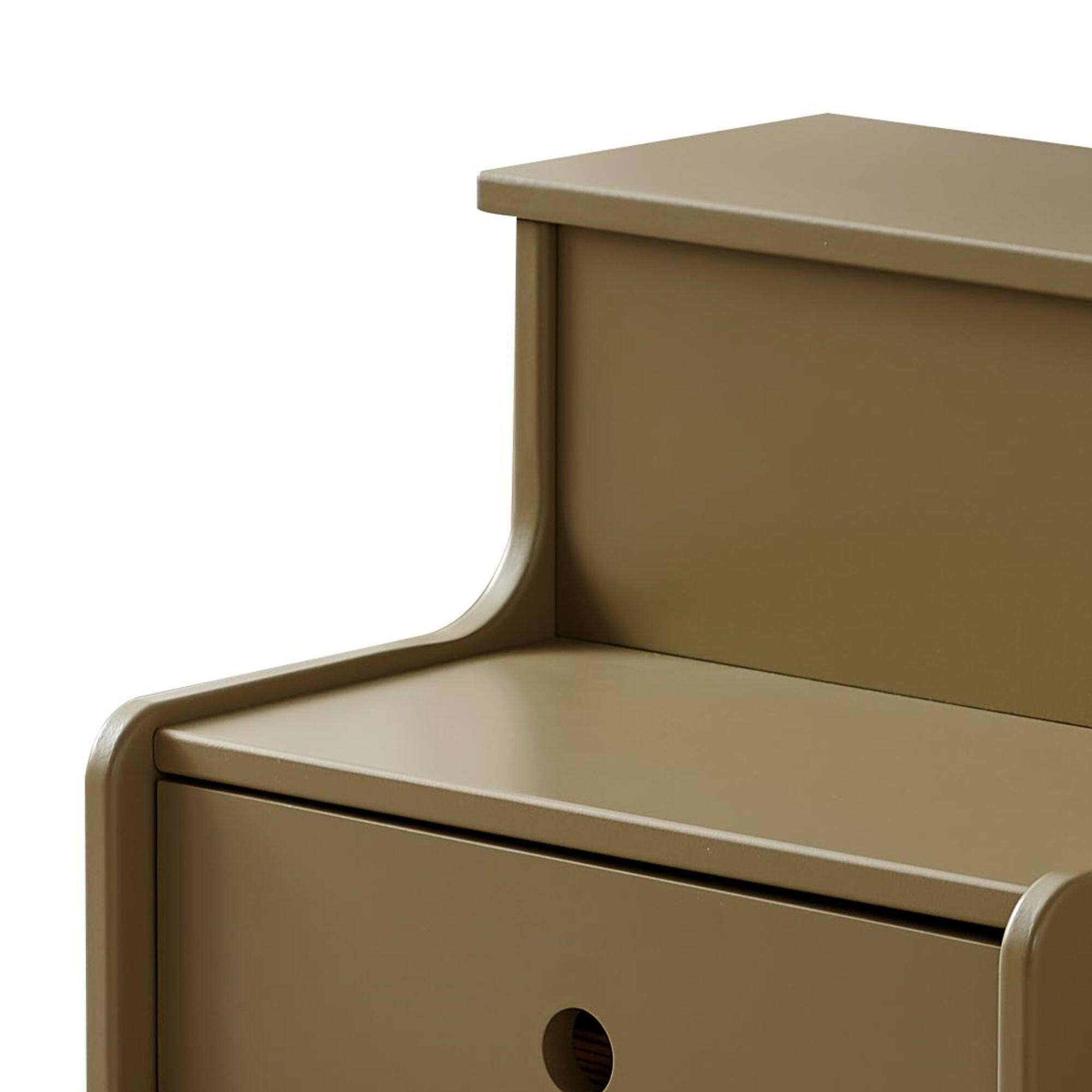 Back. Kings Brand Furniture - Kings Brand Furniture Wooden Toddler Step Stool for Kids with Storage for Bedroom, Bathroom & Kitchen - Lemon pepper.