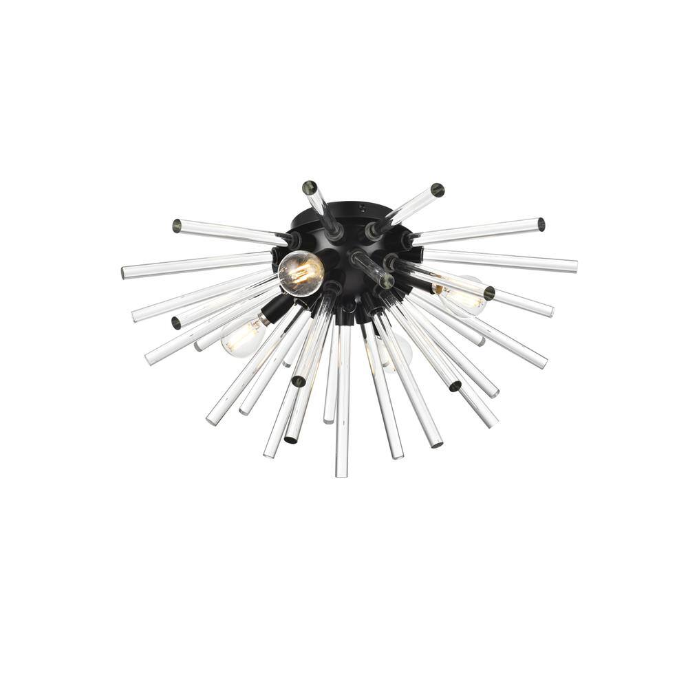 Alt View 2. Elegant Lighting - Sienna 18 Inch Crystal Rod Wall Sconce In Black - Black.