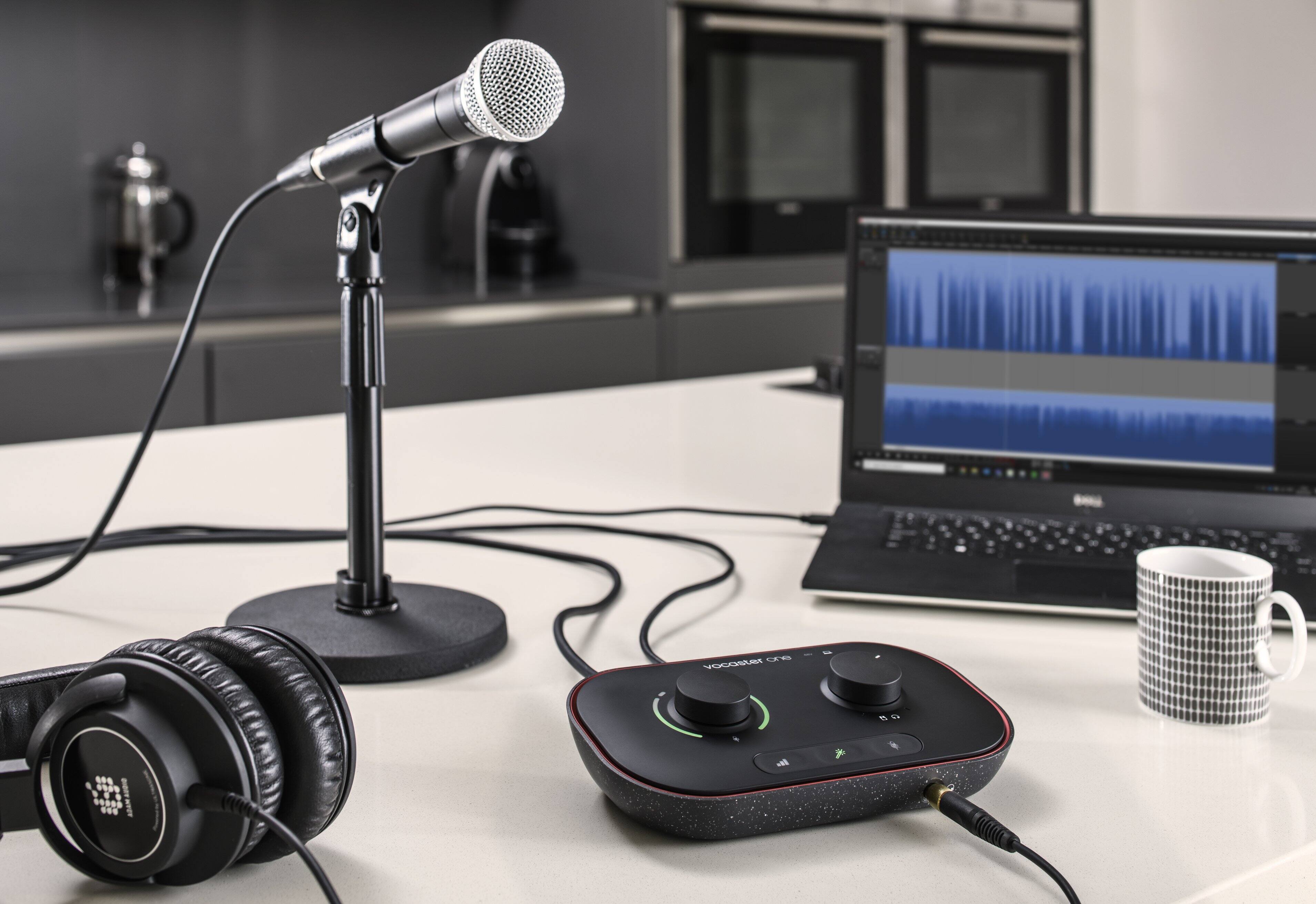 Alt View 14. Focusrite - Vocaster One USB audio interface for solo podcasts - record broadcast quality with ease! - Black.