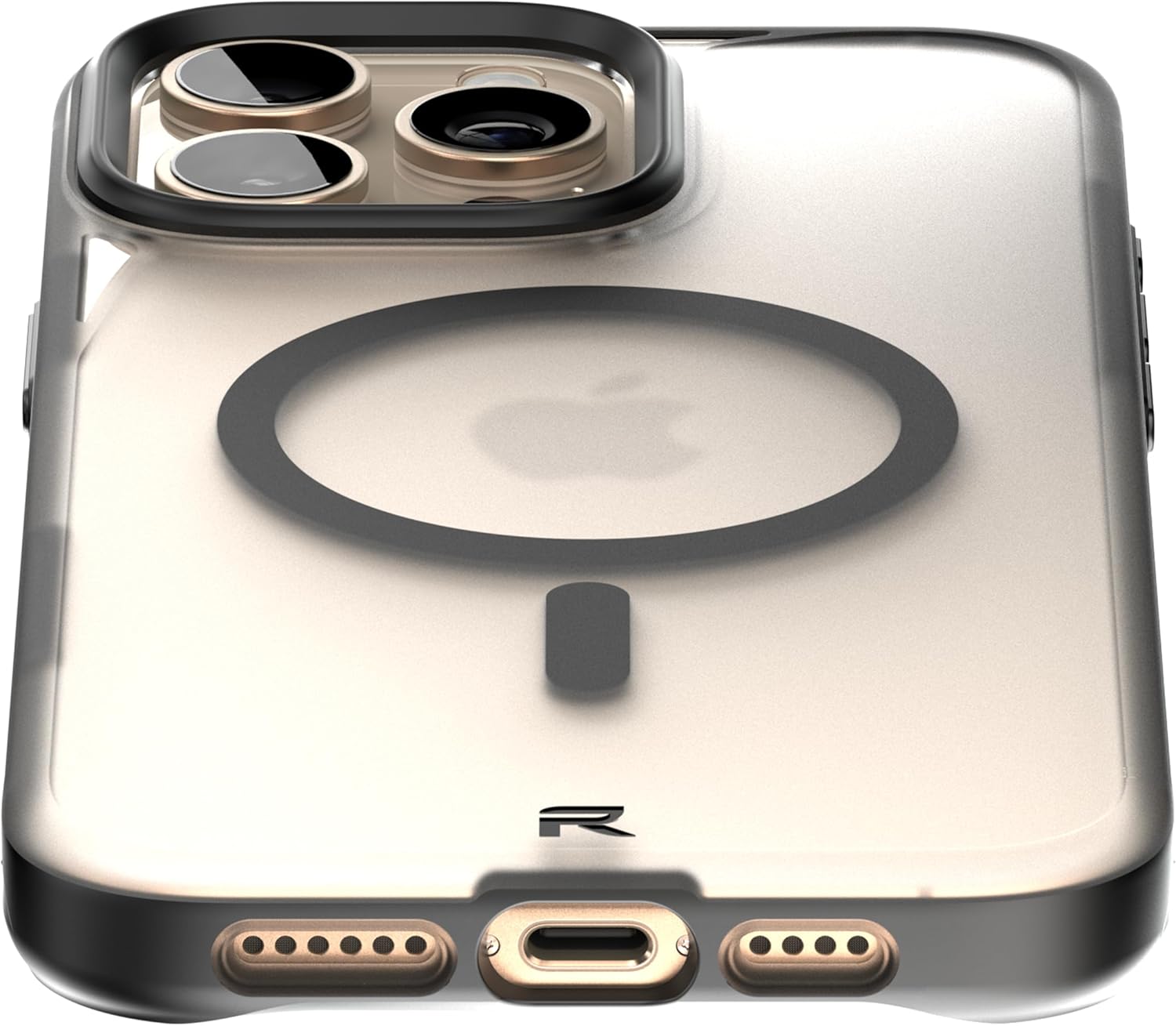 Back. Rebel - Rebel - Frosted Series GEN6 Case For Apple iPhone 16 Pro Max - Black/Matte Clear - Black.