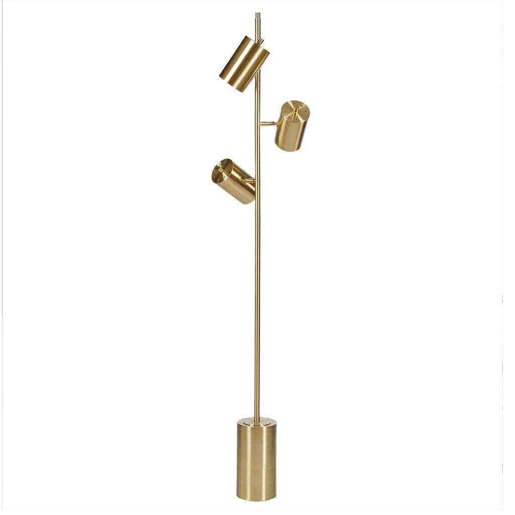 Alt View 1. APRILSOUL - 3-Light Metal Floor Lamp - Gold.