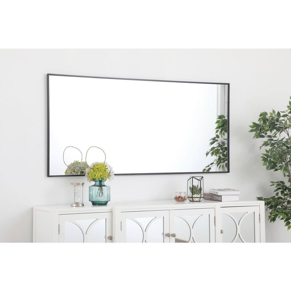 Alt View 3. Elegant Decor - Metal frame rectangle mirror 30 inch in Black - Black.