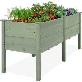 Best Choice Products - 72" x 24" x 30" Raised Garden Bed, Extra Deep 16" Depth, Elevated Wood Planter Stand - Sage
