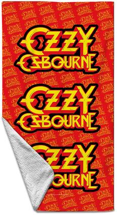 PopMarket - Ozzy Osbourne - Rocksax - Ozzy Osbourne - Logo - Beach Towel (32 in x 63 in) (Red) - Multicolor