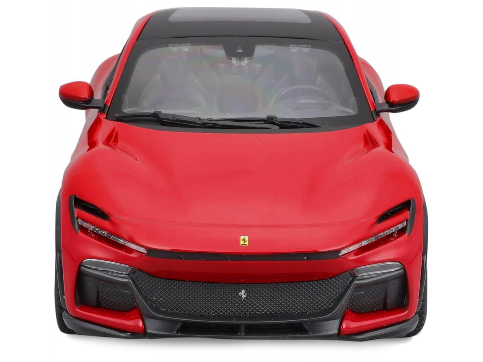 Left. Bburago - Ferrari Purosangue Red with Sunroof "Race + Play" Series 1/24 Diecast Model Car by Bburago - Multicolor.
