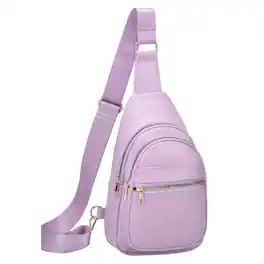 Unique Bargains - Crossbody Bags for Women Men Leather Sling Bag Cross Body Backpack for Women Casual Chest Bag Daypack for Travel Hiking - Purple