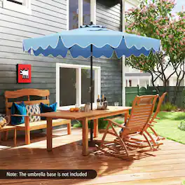 Mondawe - 9 Feet Patio Umbrella with Crank Handle and Push Button Tilt - Navy