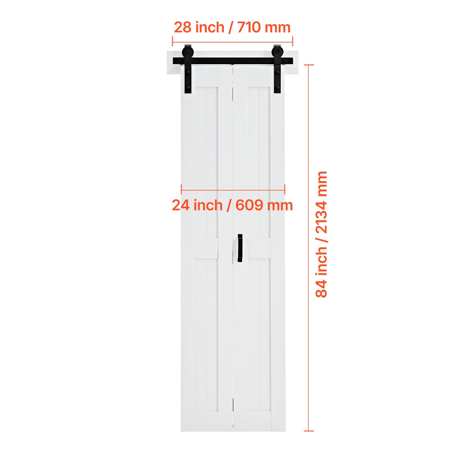 28 inch / 710 mm  
24 inch / 609 mm  
84 inch / 2134 mm