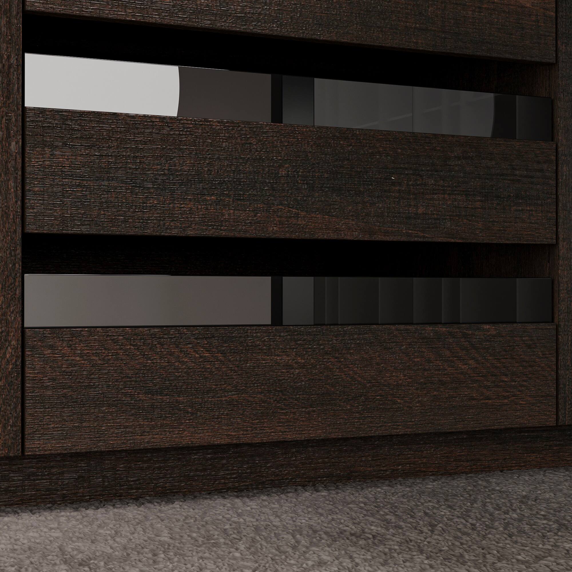 Alt View 2. Famapy - Electric Height Adjustable Desk with Drawers & Flexible Cabinet, Standing Desk for Home Office Study Workspace - Black & Brown.