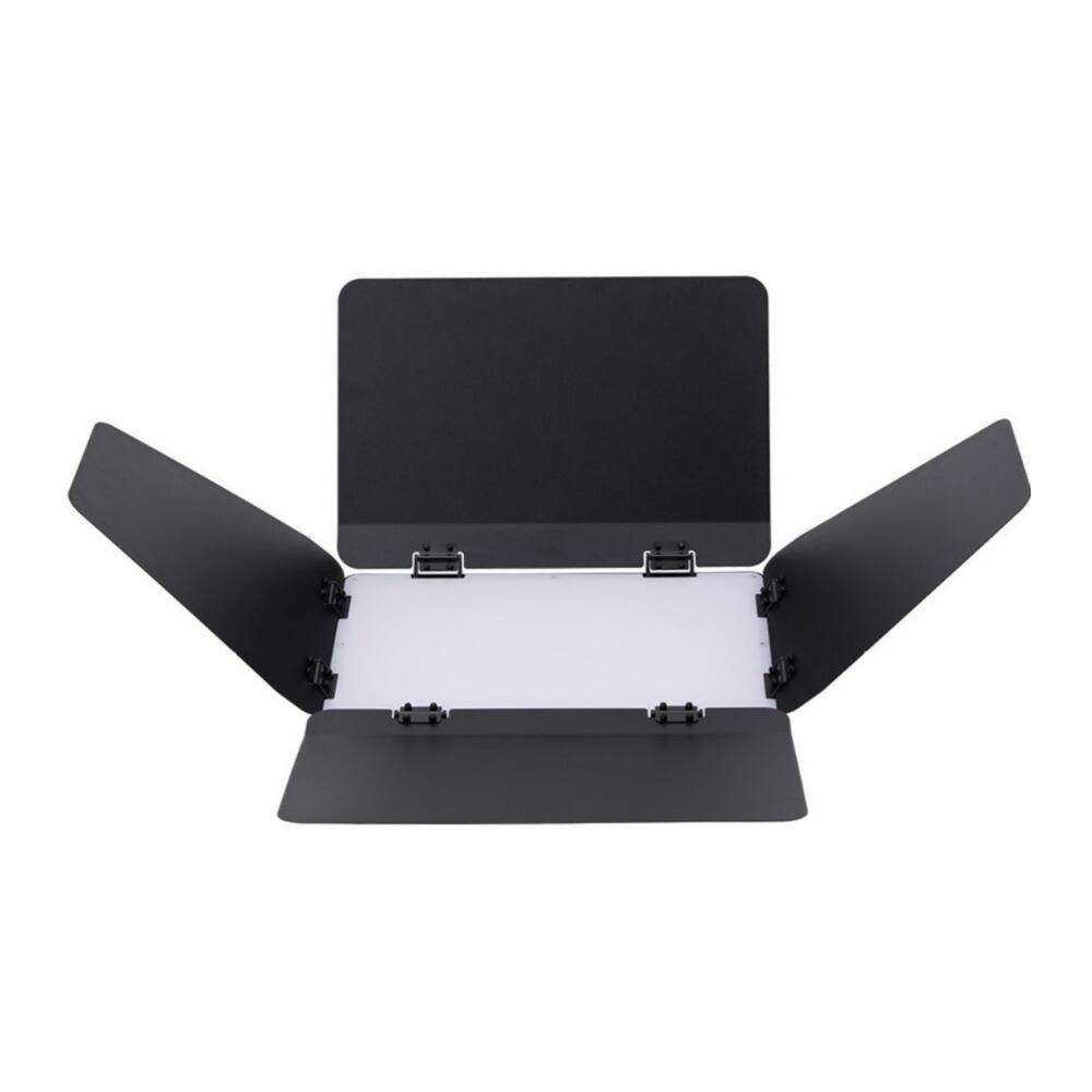 Left. Amaran - amaran Pano 120c Black Barn Doors for Pano 120c Panel Light with 4 Leaf Design.