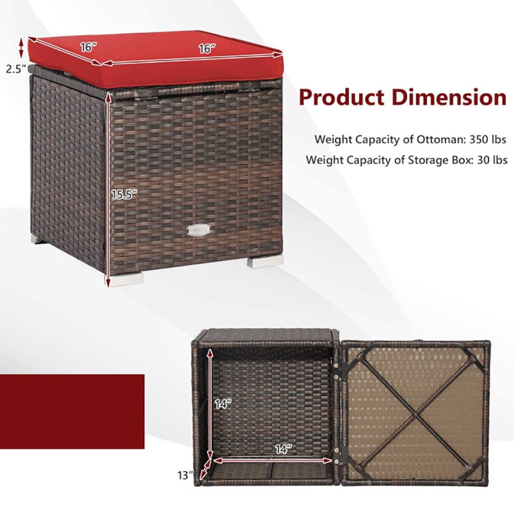2.5" 16" 16"  
Product Dimension  
Weight Capacity of Ottoman: 350 lbs  
Weight Capacity of Storage Box: 30 lbs  
15.5" 14" 14" 13"