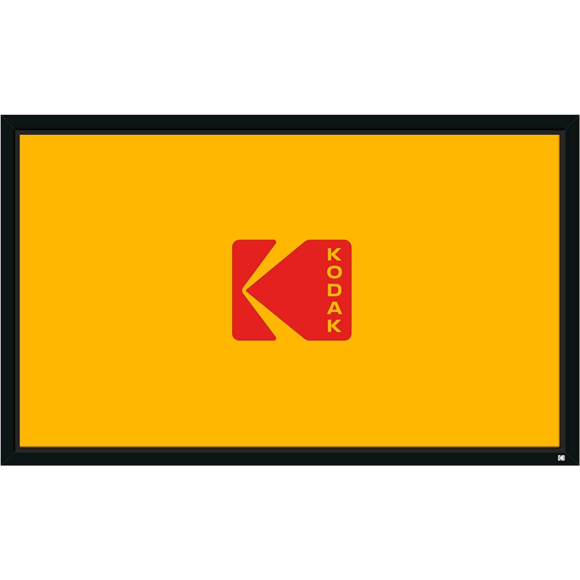 Kodak - 100” Projector Screen, Fixed Frame Projector Screen with Velvet Frame & Wall Mount Kit