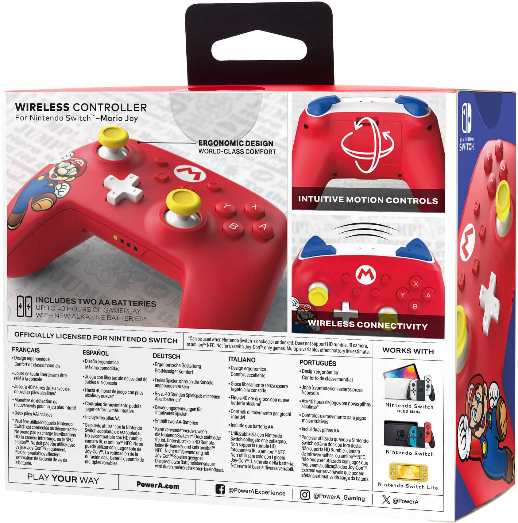 Wireless Controller for Nintendo Switch - Mario Joy
Ergonomic Design - World-Class Comfort
Includes Two AA Batteries - Hours of Gameplay with New Alkaline Batteries
Wireless Connectivity - Officially Licensed for Nintendo Switch
Nintendo Switch Docked and Undocked - Does not support Nunchuk
Multiple Variables - Battery Estimate
Works with Nintendo Switch - Design Ergonomic - Ergonomic Design - First-Class Comfort
Includes Wireless Controller - Intuitive Motion Controls - Wireless Connectivity
Officially Licensed for Nintendo Switch - Nintendo Switch Docked and Undocked - Does not support Nunchuk
Multiple Variables - Battery Estimate - Works with Nintendo Switch - Design Ergonomic - Ergonomic Design - First-Class Comfort
Includes Wireless Controller - Intuitive Motion Controls - Wireless Connectivity - Includes Wireless Controller - Intuitive Motion Controls - Wireless Connectivity
Officially Licensed for Nintendo Switch - Nintendo Switch Docked and Undocked - Does not support Nunchuk - Multiple Variables - Battery Estimate - Works with Nintendo Switch - Design Ergonomic - Ergonomic Design - First-Class Comfort
Includes Wireless Controller - Intuitive Motion Controls - Wireless Connectivity - Includes Wireless Controller - Intuitive Motion Controls - Wireless Connectivity - Includes Wireless Controller - Intuitive Motion Controls - Wireless Connectivity