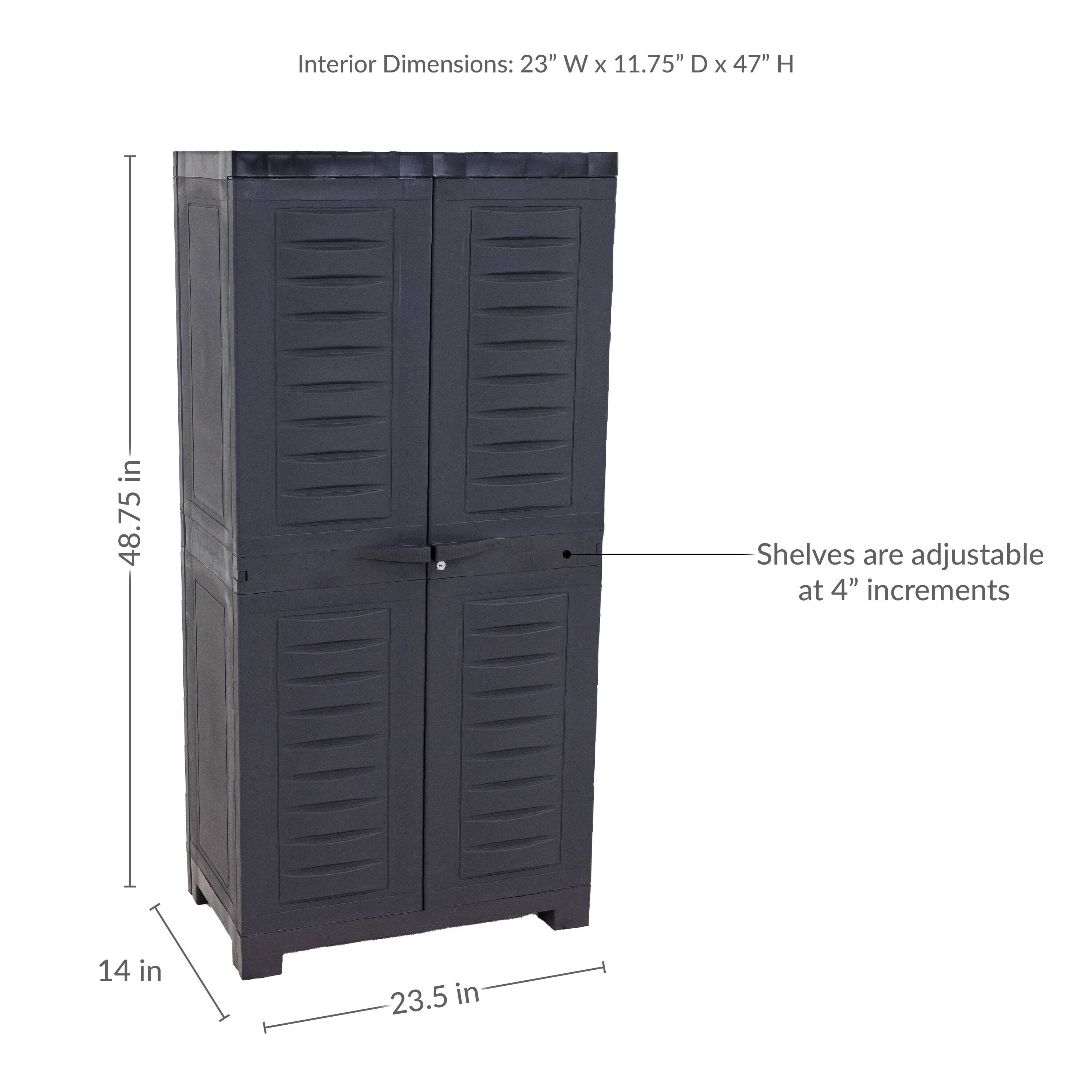 Interior Dimensions: 23" W x 11.75" D x 47" H

Shelves are adjustable at 4" increments

48.75 in

14 in

23.5 in