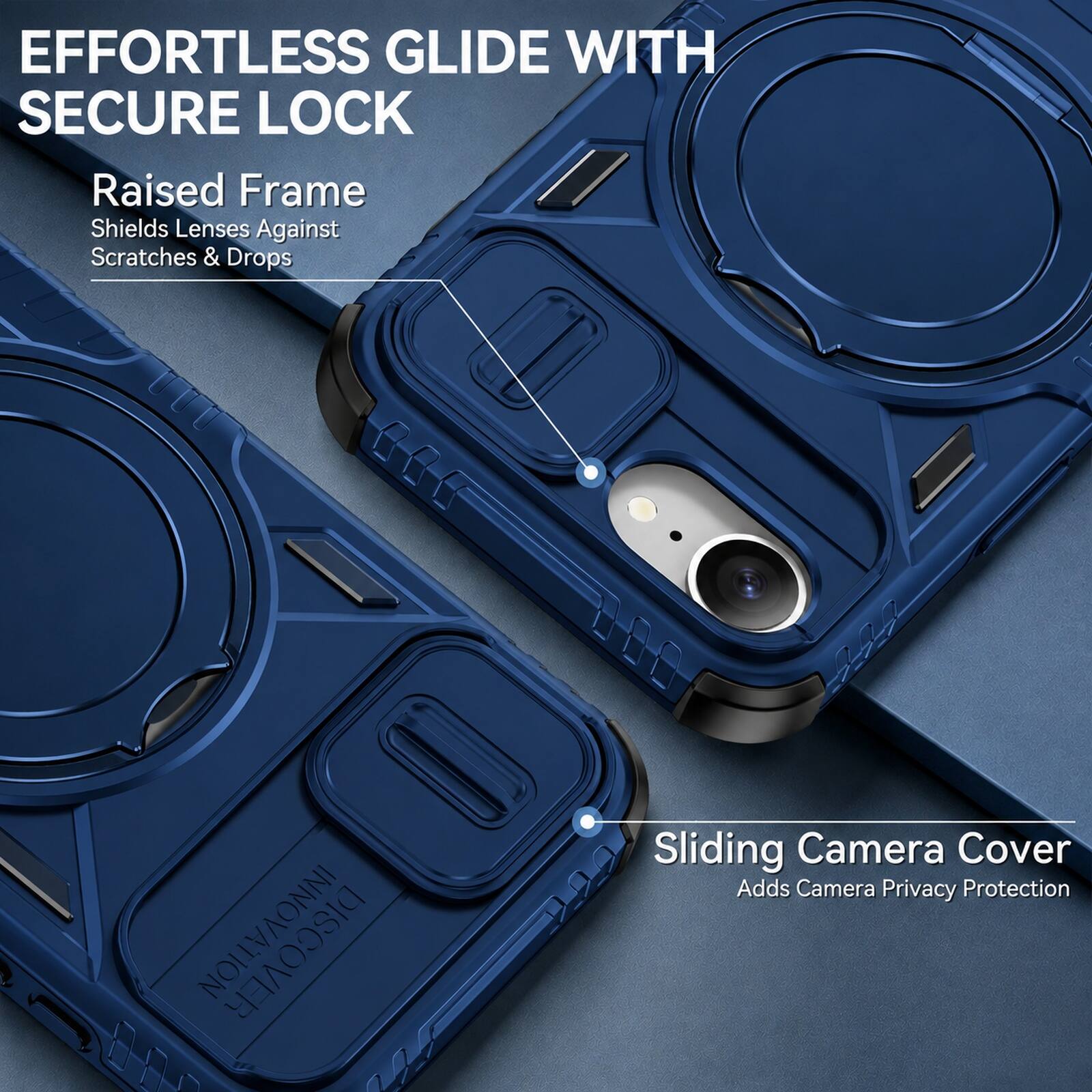 Dteck For Apple iPhone 16e/17e Rugged Case with Camera Sliding Lens ...