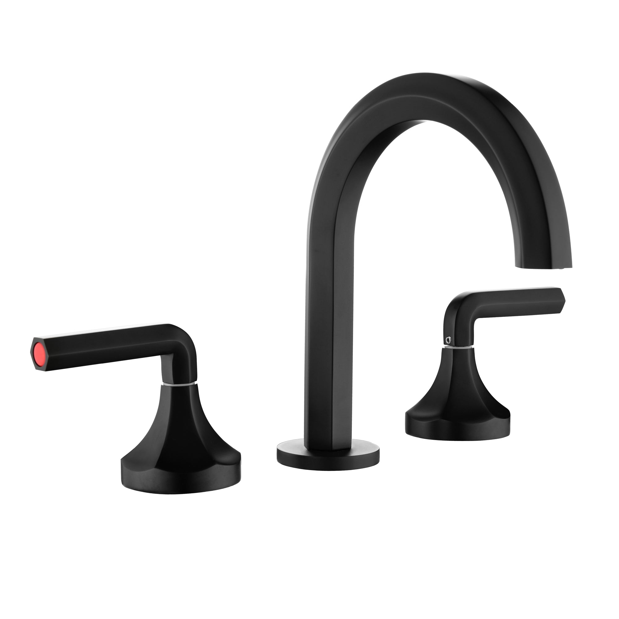 Angle. Boyel Living - 8 in Widespread Double Handle 1.2 GPM Bathroom Faucet with Quick Connect Hose and Water Supply Hose in Matte Black - Matte Black.