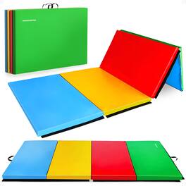 BalanceFrom Fitness - 120 x 48" All Purpose Folding Gymnastics Exercise Mat, Multi - Multi-Color