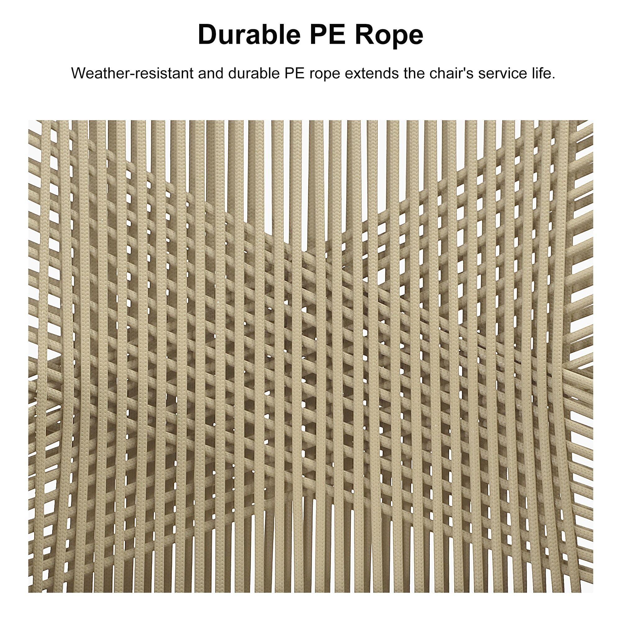Durable PE Rope

Weather-resistant and durable PE rope extends the chair's service life.