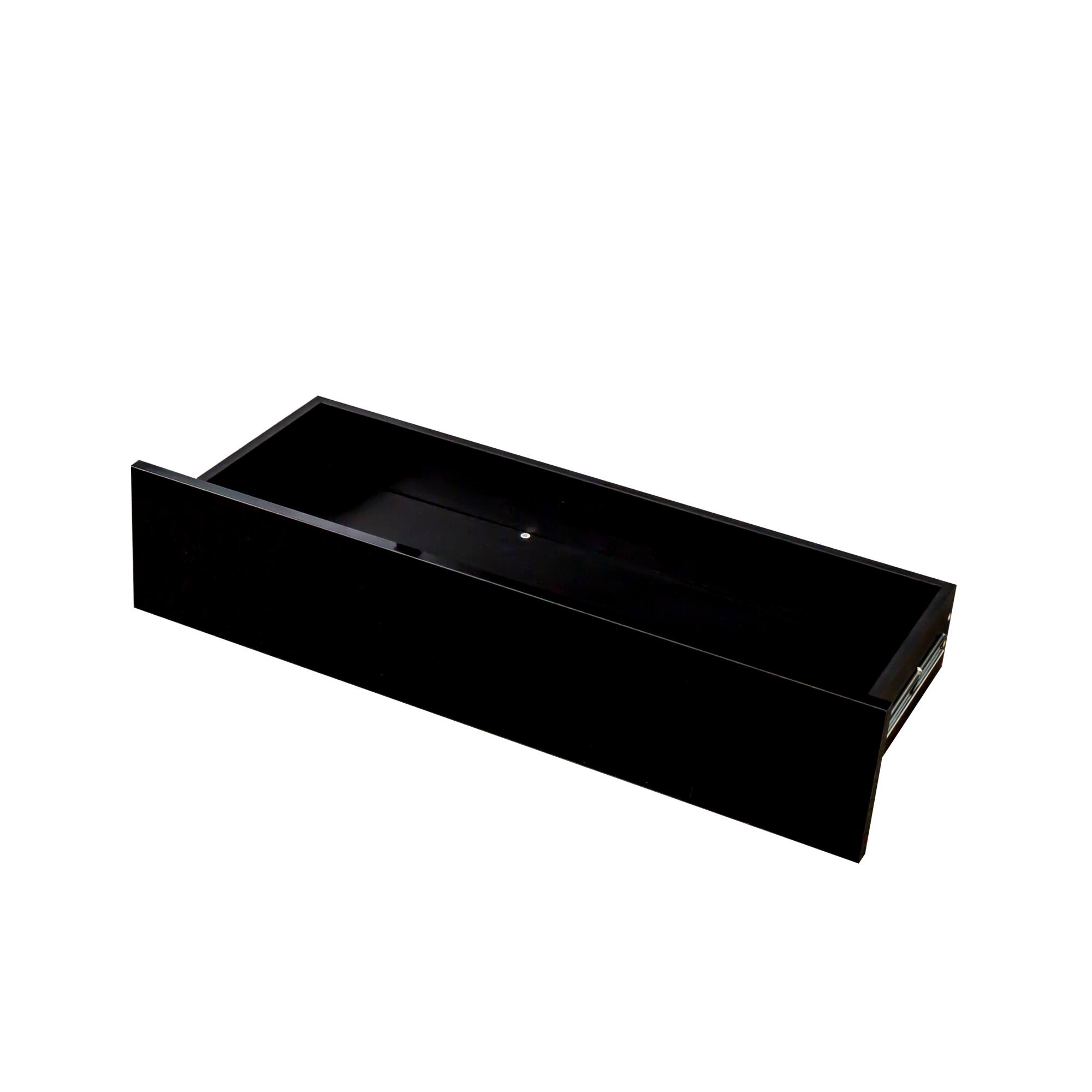 Alt View 4. APRILSOUL - Display Cabinet Glass Doors 2 Drawer LED Black Bookcase - Black.