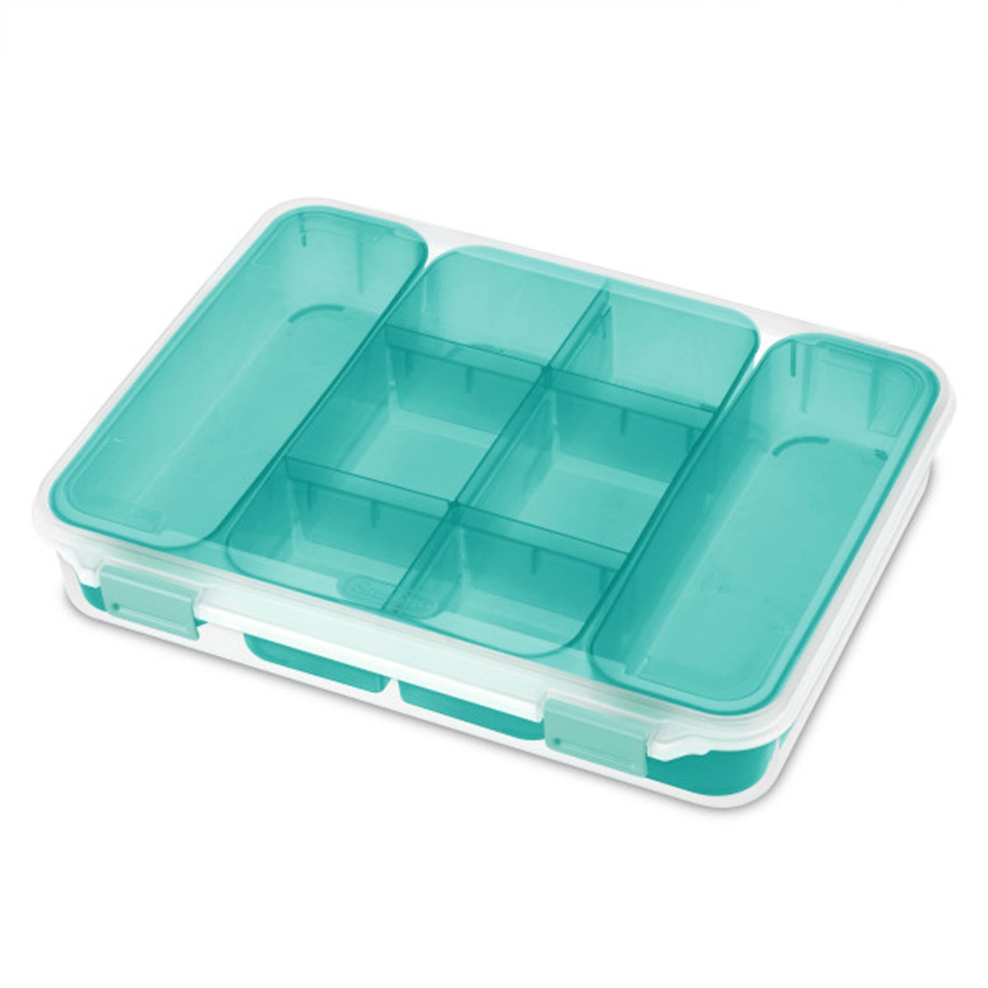 Alt View 3. Sterilite - Sterilite Divided Case Stackable Plastic Small Storage Lidded Container, 6 Pack.