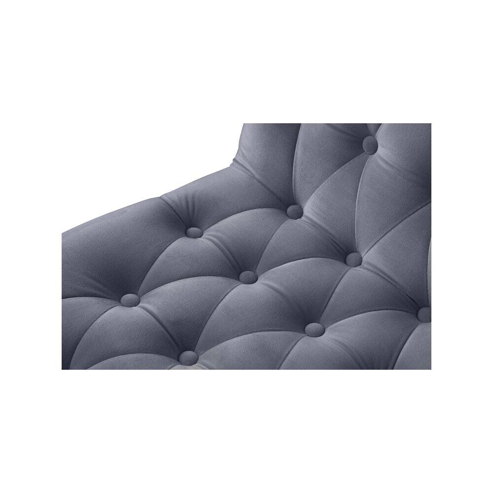 Alt View 4. Meridian Furniture - Curve Grey Velvet Dining Chair, Set of 2 - Grey.