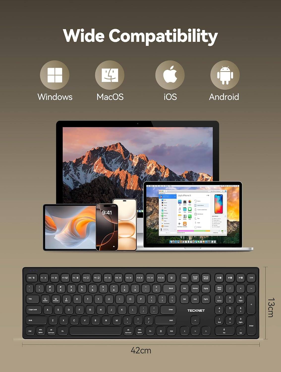 Wide Compatibility
Windows
MacOS
iOS
Android

Joy's iPhoneX
I'M
9:41
r
A
ESC
F1
"
F3 90
N 0
11 .
re e
F7 4
ra .
 20
F15 a
n 
 
Mai
Good LAND
Power -
HC
B1
28
249
Tub Cops Que cer
- P . I & . / 2 3 : 5 5 0 W  R 1 mein WOULDS - a S O F G 2 X C V - D  - -
8
& 7 Y U Y 1 
I 
I I - 9 0 I - 0 F I 1 K 1 : : - 1 I / - - in - //potatines:
. .
: I DE
Soch I A Enter SA 8
ru NXTH FOND 2ml IN POLIC TECKNET . C :
Not tock ; ENTH + 1 I Ind C ..
- e % : 2
9 FOOD 5 9 3 PaCn IN
+ -
13