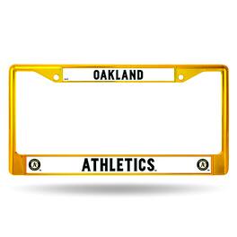 Rico Industries - Oakland Athletics - The A's - Gold Painted Chrome Metal License Plate Frame - Multi