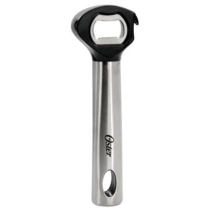 Front. Oster - Oster Baldwin 6 Inch Manual Stainless Steel Bottle Opener - Silver.