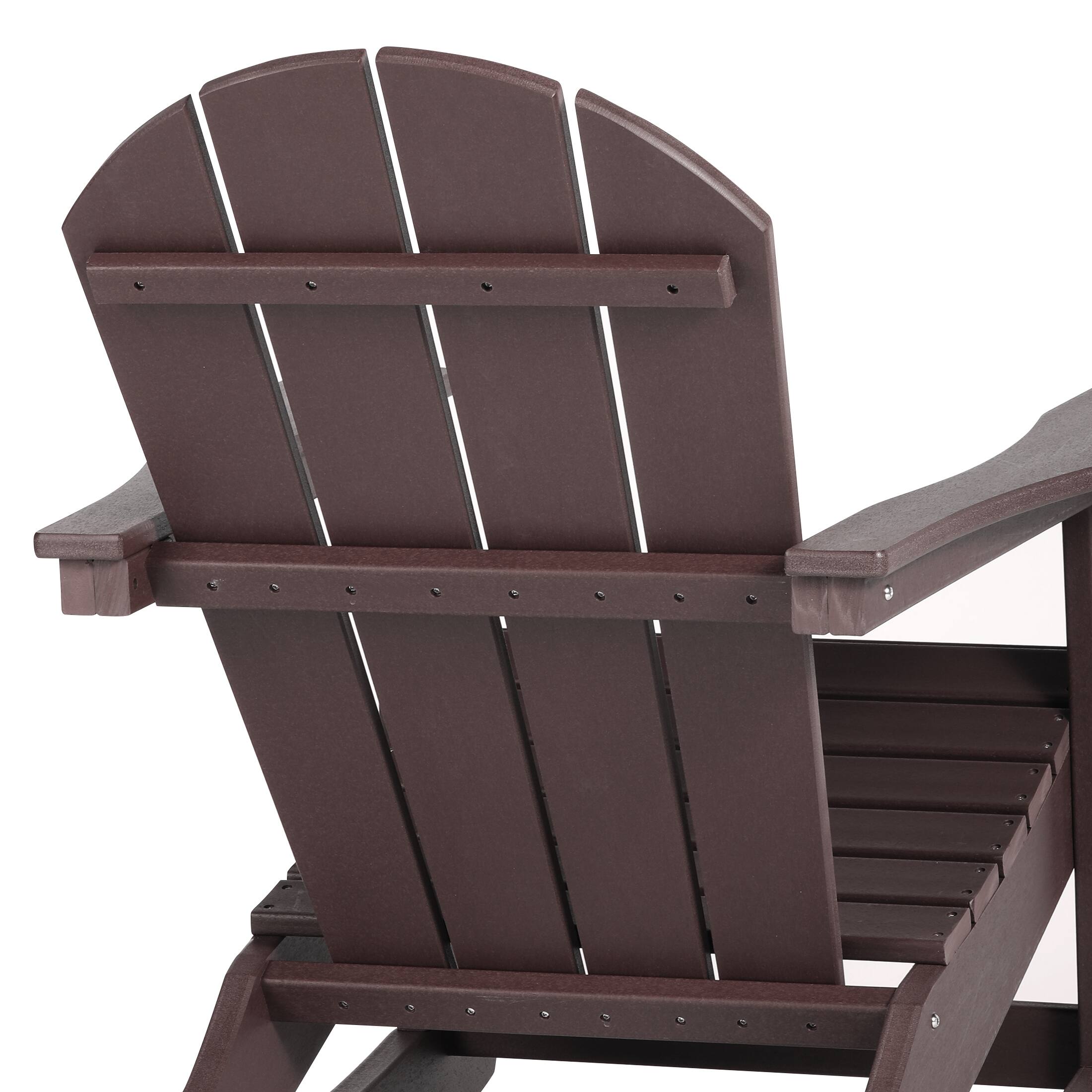 Alt View 6. WestinTrends - WestinTrends Malibu Outdoor / Patio Poly Adirondack rocking chair - Dark Brown.