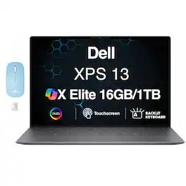 Dell - Upgraded - XPS 13 Laptop 13.4 2.8K Display (X Elite X1E-80, 16GB, 1TB SSD, Win 11 Home) w/Dockztorm Wireless Mouse - Graphite Black