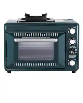 VEVOR - Outdoor Oven, 2-in-1 Portable Gas Camping Stove Oven Combo, Adjustable Fire, 60-Minute Timer, Windproof - Green