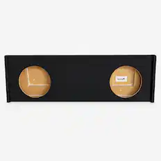 Front. SoundBox - SoundBox LCE-GC012/12D, Chevy Silverado / GMC Sierra Crew Cab Dual 12 Subwoofer Enclosure, 2008-2013.