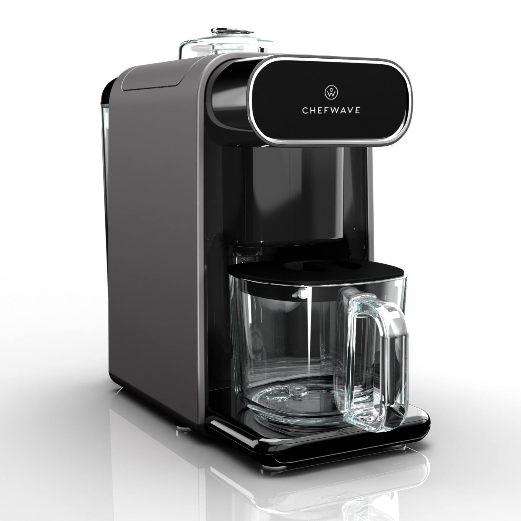 Left. ChefWave - ChefWave Milkmade Non-Dairy Milk Maker (Silver/Black) with Glass Carafes - Black.