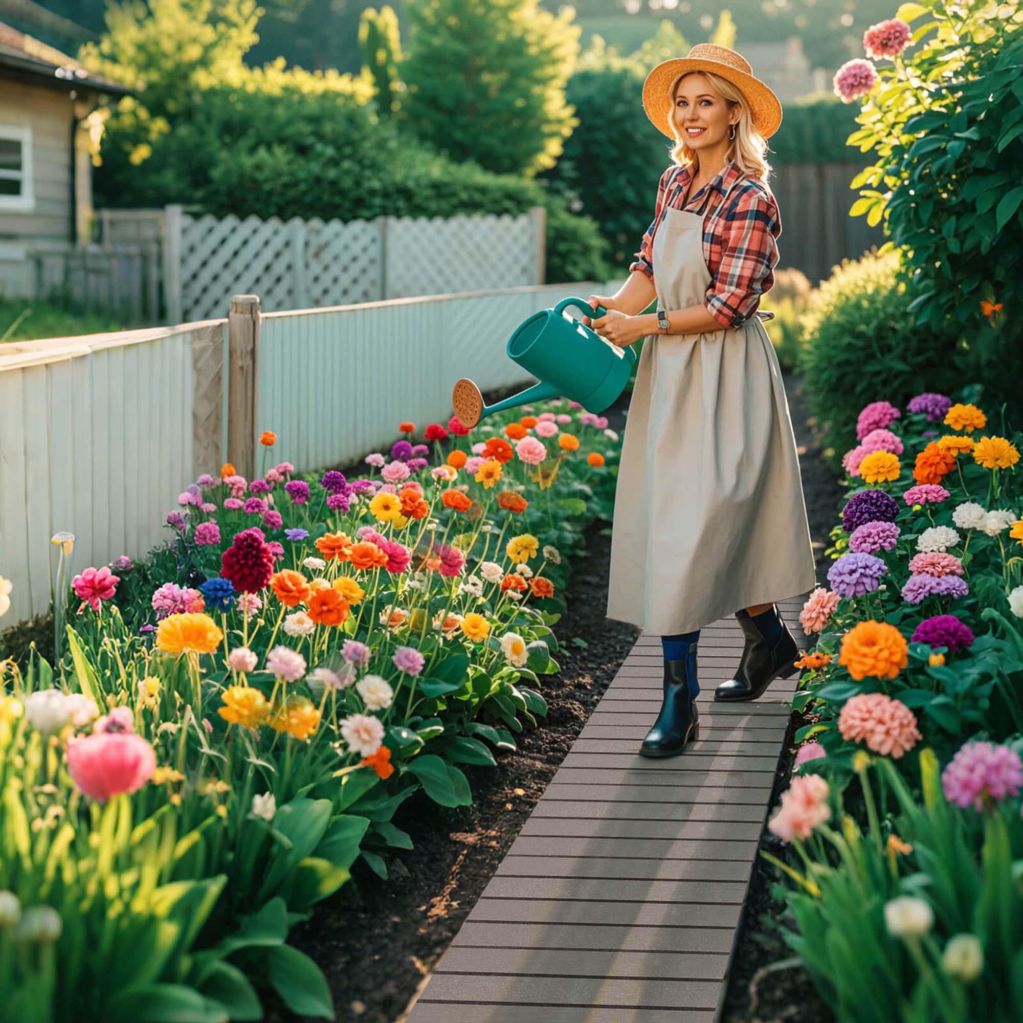 Alt View 4. Costway - Costway 8 FT Outdoor Pathway with HDPE Frame Non-slip Surface Metal Wire Connection - Gray.