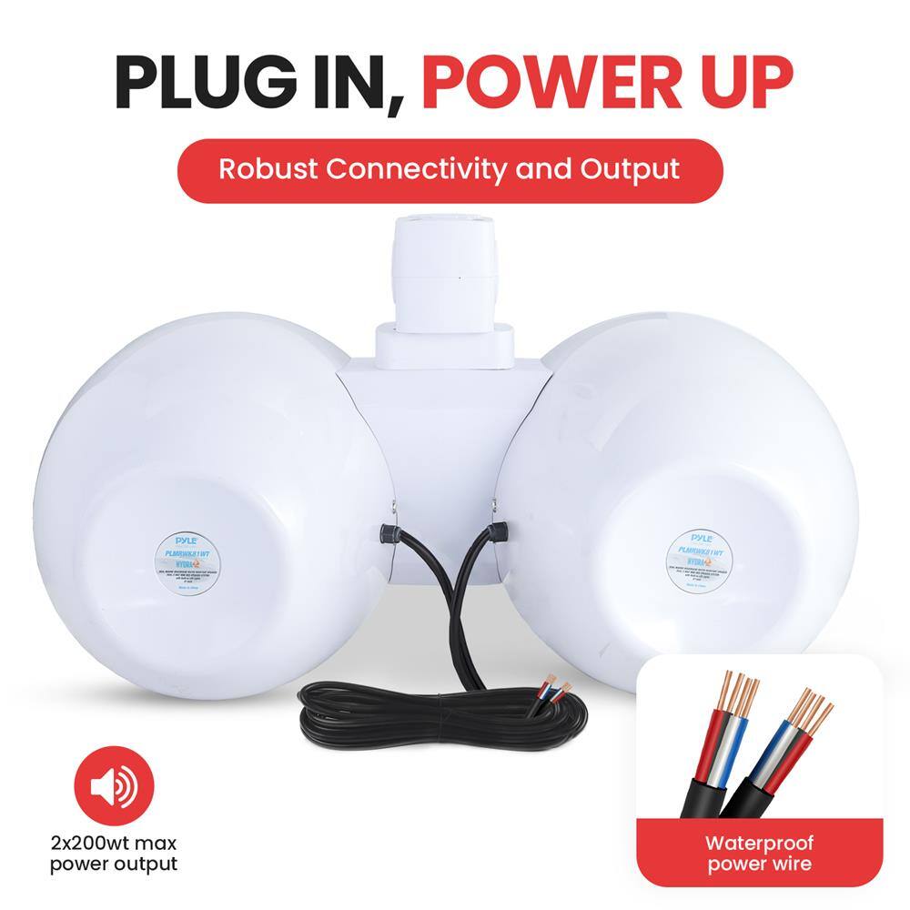 PLUG IN, POWER UP

Robust Connectivity and Output

2x200wt max power output

Waterproof power wire
