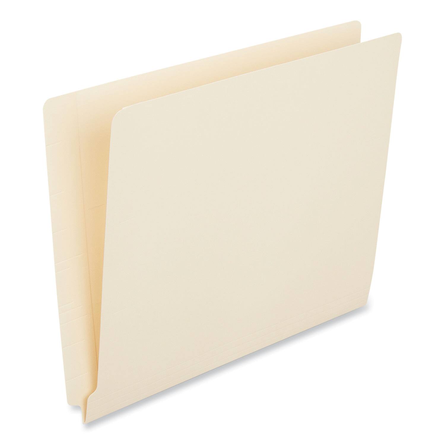 Angle. Universal - Deluxe Reinforced End Tab Folders, Straight Tabs, Letter Size, 0.75" Expansion, Manila, 100/Box.