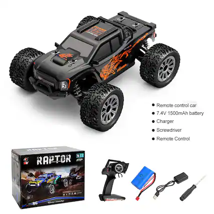 15 Power Conol
ATUN 2 AANDNAE Power Remote Control Car
7.4V 7 1500mAh Battery Charger Screwdriver Remote Control
R 14- TO - K RAPTOR EHESS PTN 35kmh CE
D i BC N
+MA A H fons nanly foME
- Remote control car
- 7.4V 1500mAh battery
- Charger
- Screwdriver
- Remote Control
RAPTOR
Cross Country
35kmh
RBC