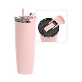 Asobu - Na-bf23p 20-oz. Aqualina Double-wall-insulated Stainless Steel Tumbler With Straw - Pink