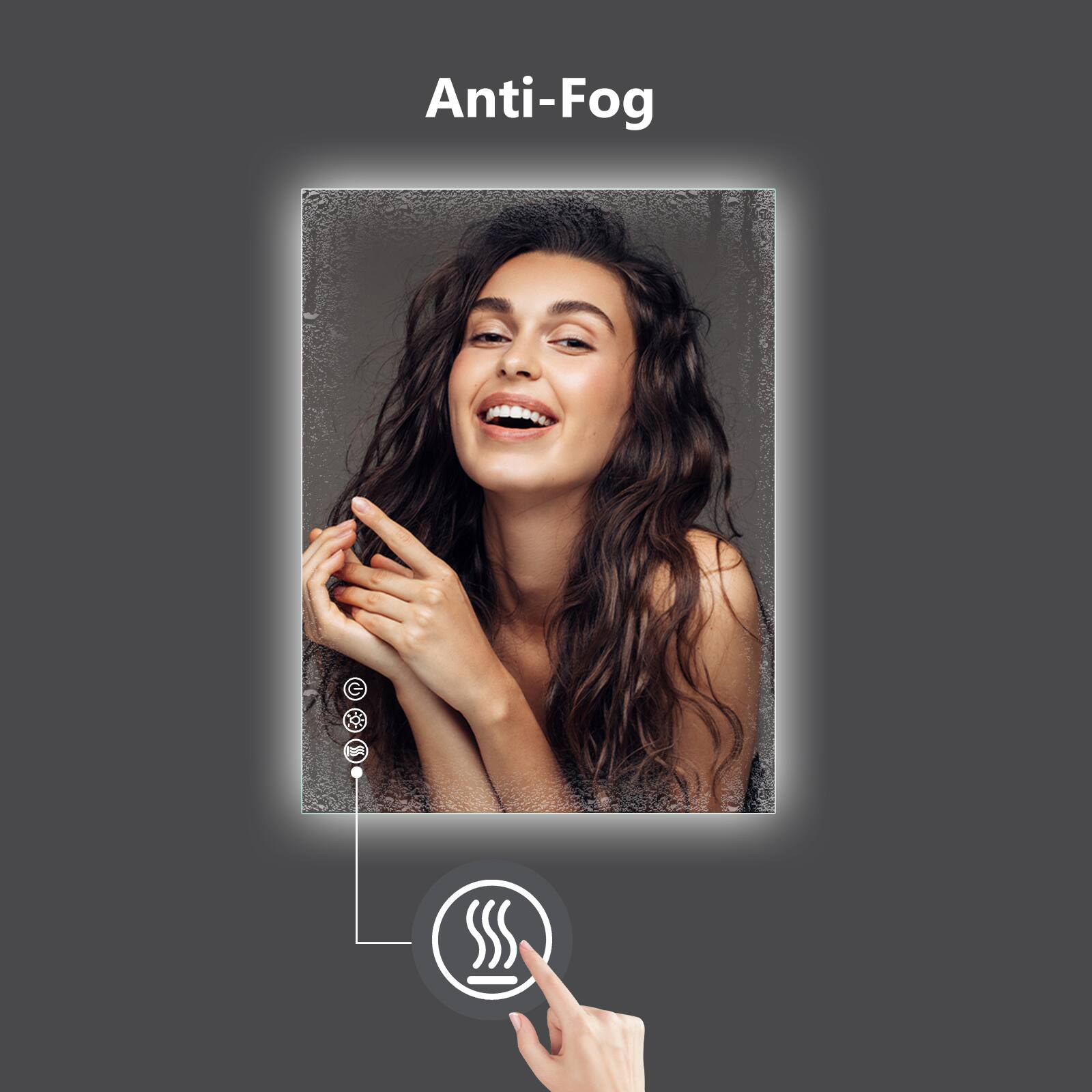 Left. LOVMOR - Lovmor 28x20 Inch LED Bathroom Mirror with Anti Fog Dimmable Lights 3 Color Temperature Memory Function ETL Certified - slive.