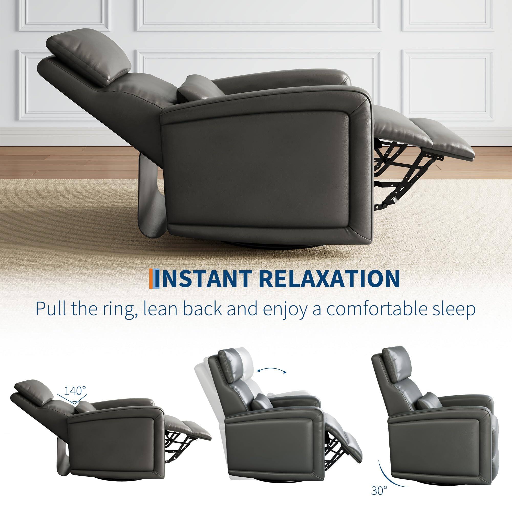 INSTANT RELAXATION  
Pull the ring, lean back and enjoy a comfortable sleep  

140°  
30°