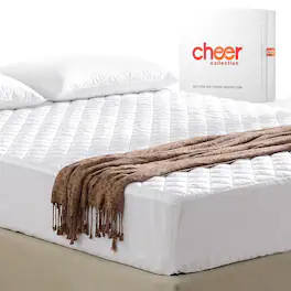 Cheer Collection - Quilted Mattress Pad with Deep Pockets - Premium, Comfortable Cover & Topper, Full Size - White
