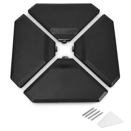 Front. Kadyn - Outdoor Umbrella Base 4 Pieces 195 lbs Patio Cantilever Offset Umbrella Base Weight Sand Black - Black.